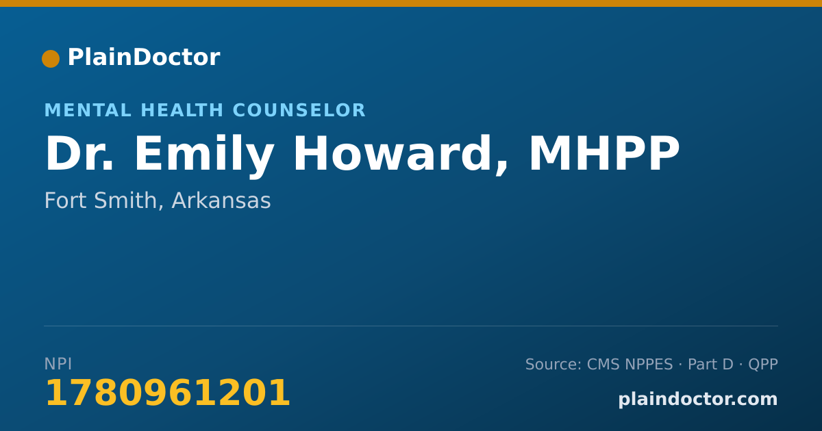 Shareable card for Emily Howard, MHPP - Mental Health Counselor, Fort Smith, AR