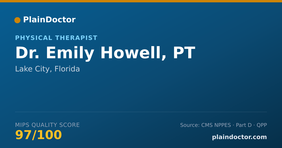 Shareable card for Emily Howell, PT - Physical Therapist, Lake City, FL