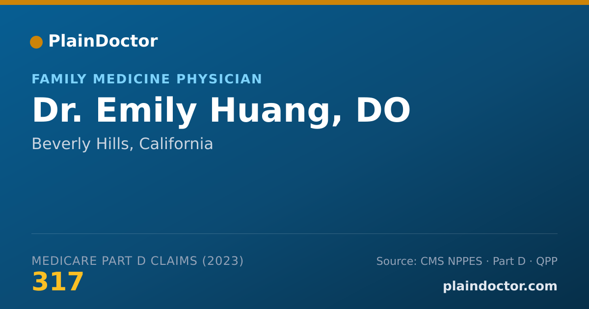 Shareable card for Emily Huang, DO - Family Medicine Physician, Beverly Hills, CA