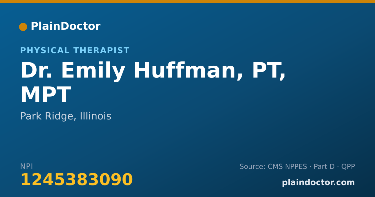 Shareable card for Emily Huffman, PT, MPT - Physical Therapist, Park Ridge, IL
