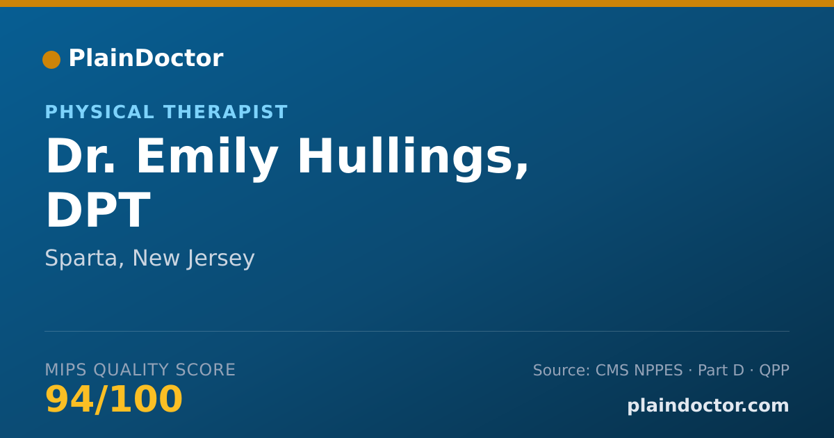 Shareable card for Emily Hullings, DPT - Physical Therapist, Sparta, NJ