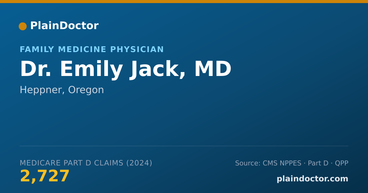 Shareable card for Emily Jack, MD - Family Medicine Physician, Heppner, OR