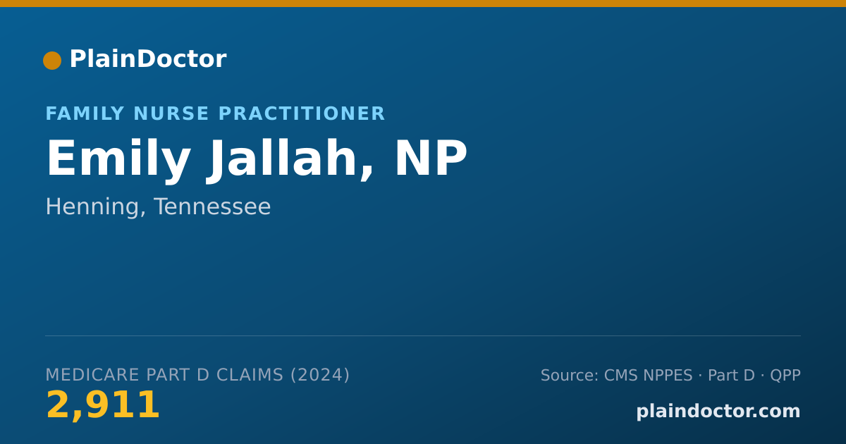 Shareable card for Emily Jallah, NP - Family Nurse Practitioner, Henning, TN
