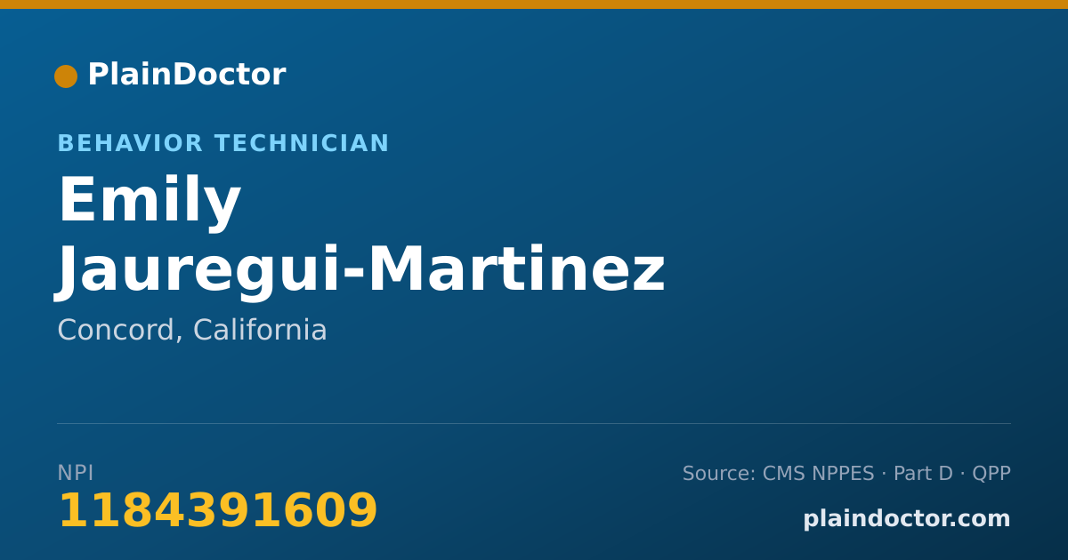 Shareable card for Emily Jauregui-Martinez - Behavior Technician, Concord, CA