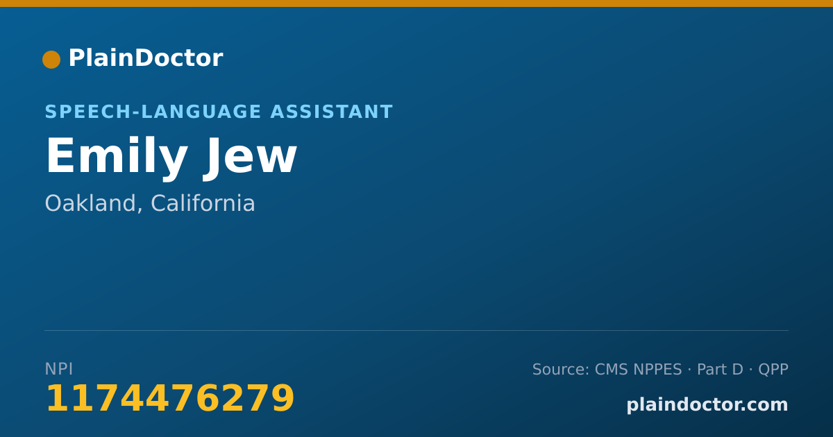 Shareable card for Emily Jew - Speech-Language Assistant, Oakland, CA