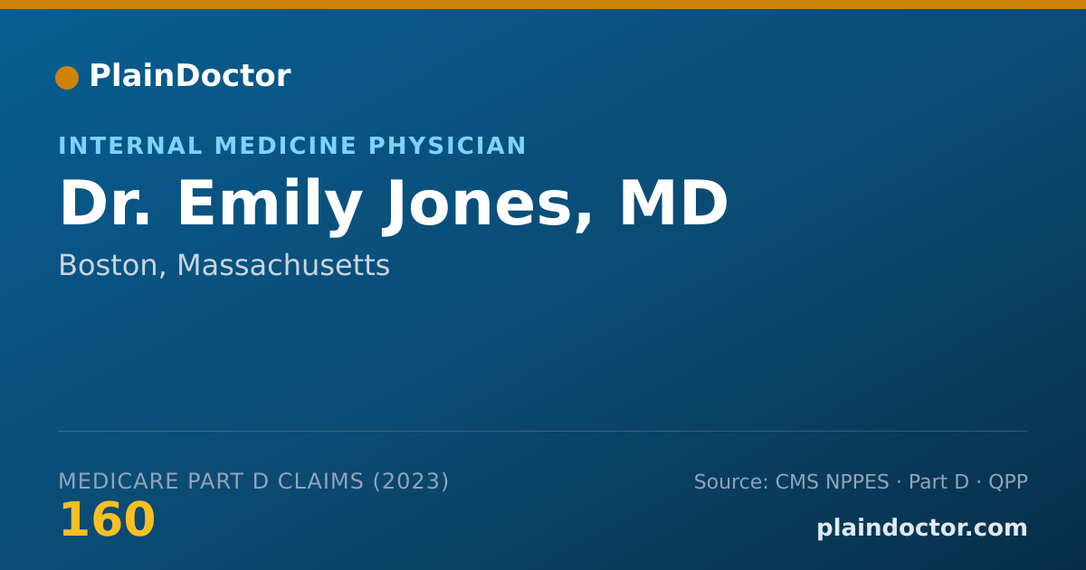 Shareable card for Emily Jones, MD - Internal Medicine Physician, Boston, MA