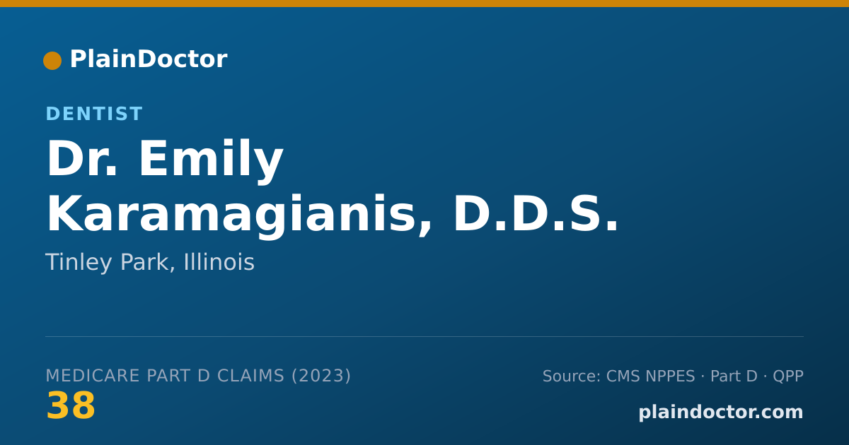 Shareable card for Emily Karamagianis, D.D.S. - Dentist, Tinley Park, IL
