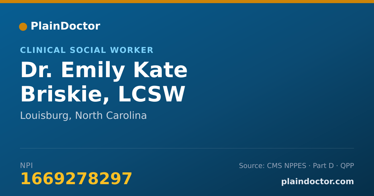Shareable card for Emily Kate Briskie, LCSW - Clinical Social Worker, Louisburg, NC