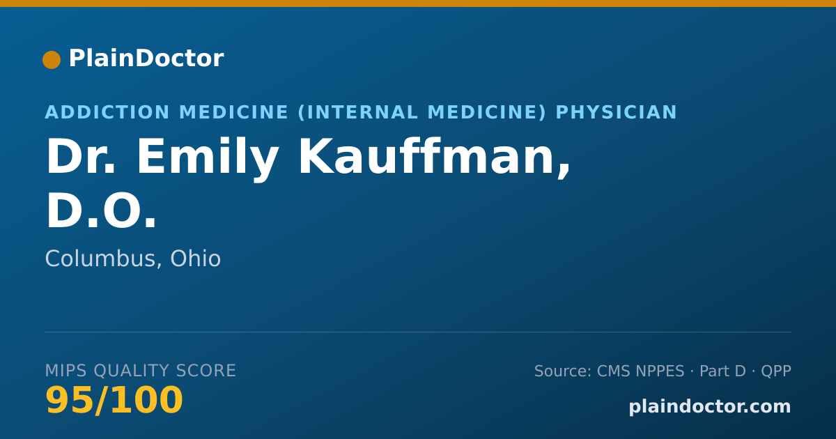 Shareable card for Emily Kauffman, D.O. - Addiction Medicine (Internal Medicine) Physician, Columbus, OH