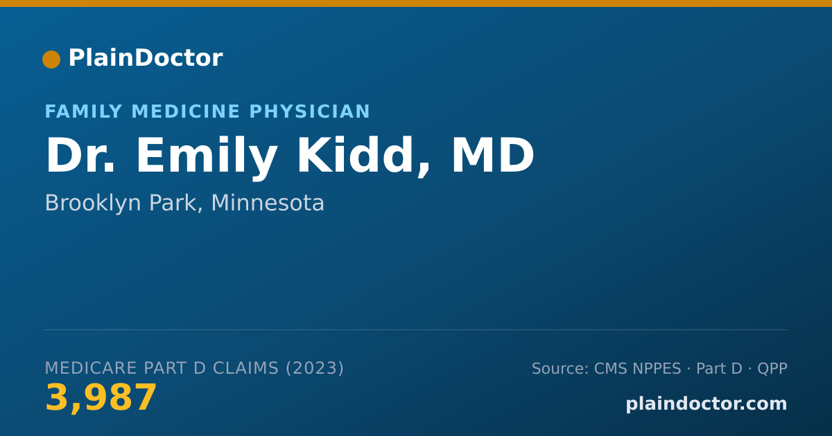 Shareable card for Emily Kidd, MD - Family Medicine Physician, Brooklyn Park, MN