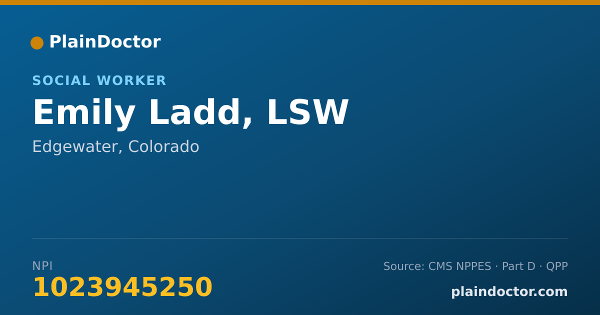 Shareable card for Emily Ladd, LSW - Social Worker, Edgewater, CO