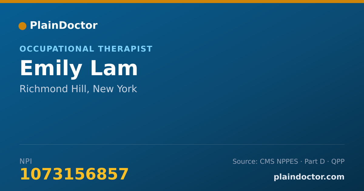 Shareable card for Emily Lam - Occupational Therapist, Richmond Hill, NY