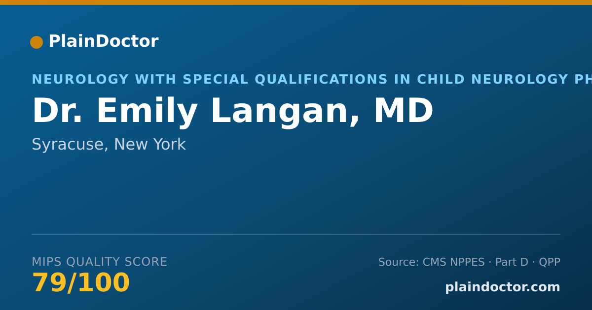 Shareable card for Emily Langan, MD - Neurology with Special Qualifications in Child Neurology Physician, Syracuse, NY