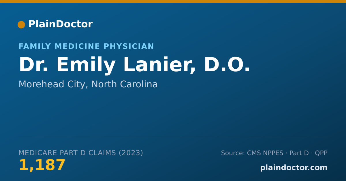 Shareable card for Emily Lanier, D.O. - Family Medicine Physician, Morehead City, NC