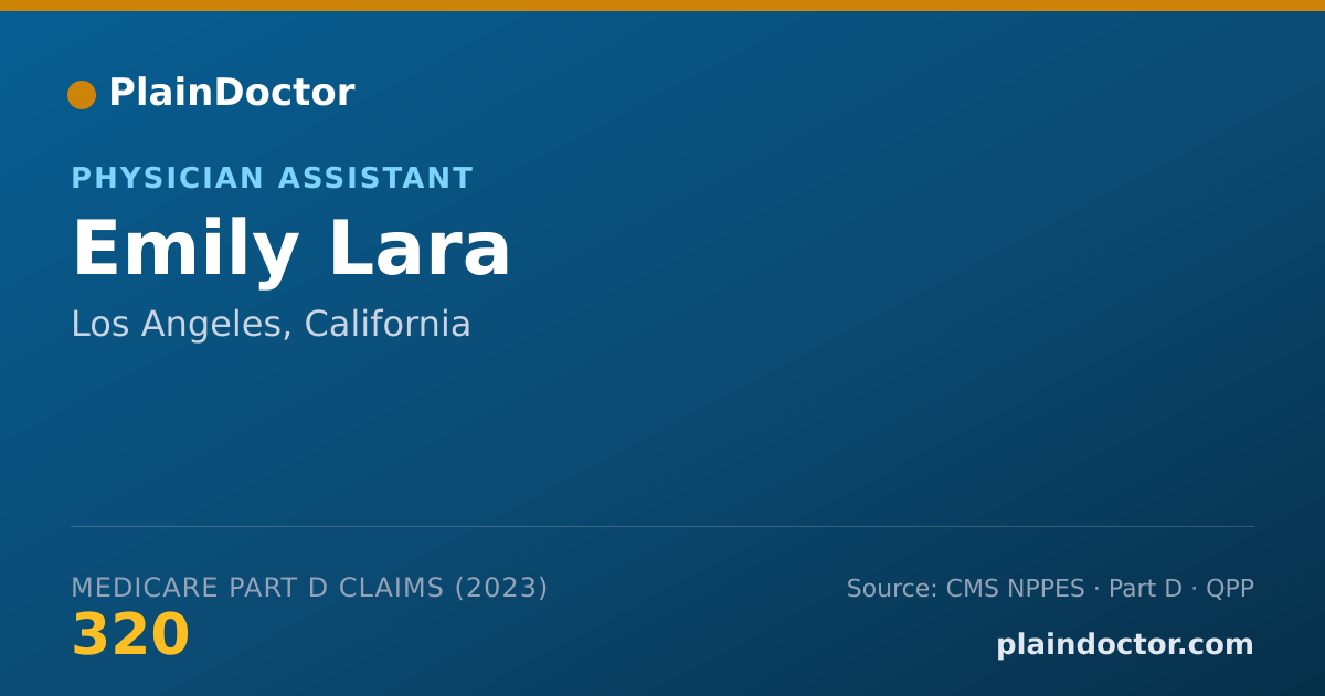 Shareable card for Emily Lara - Physician Assistant, Los Angeles, CA