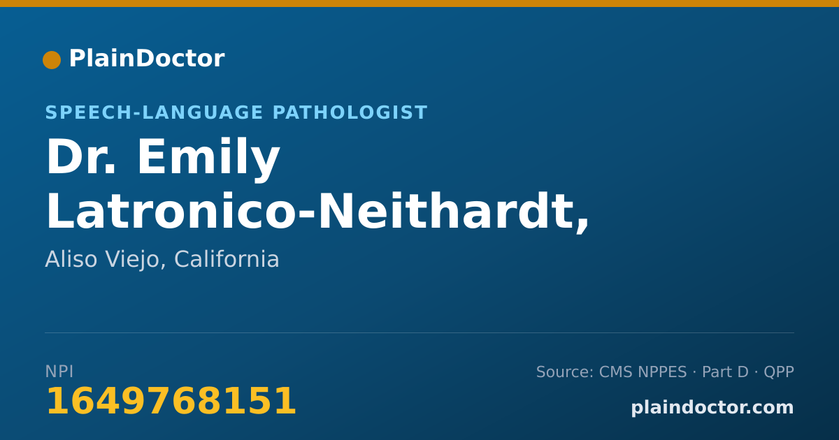 Shareable card for Emily Latronico-Neithardt, MA CCC-SLP - Speech-Language Pathologist, Aliso Viejo, CA