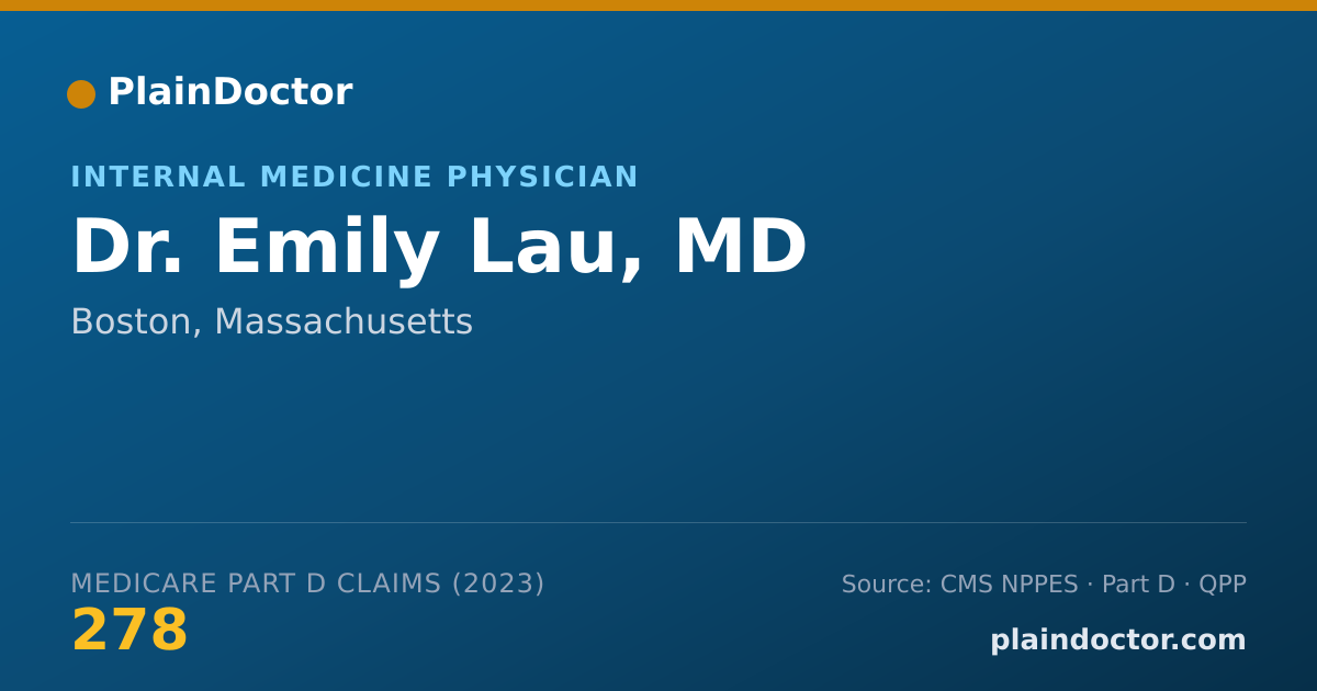 Shareable card for Emily Lau, MD - Internal Medicine Physician, Boston, MA