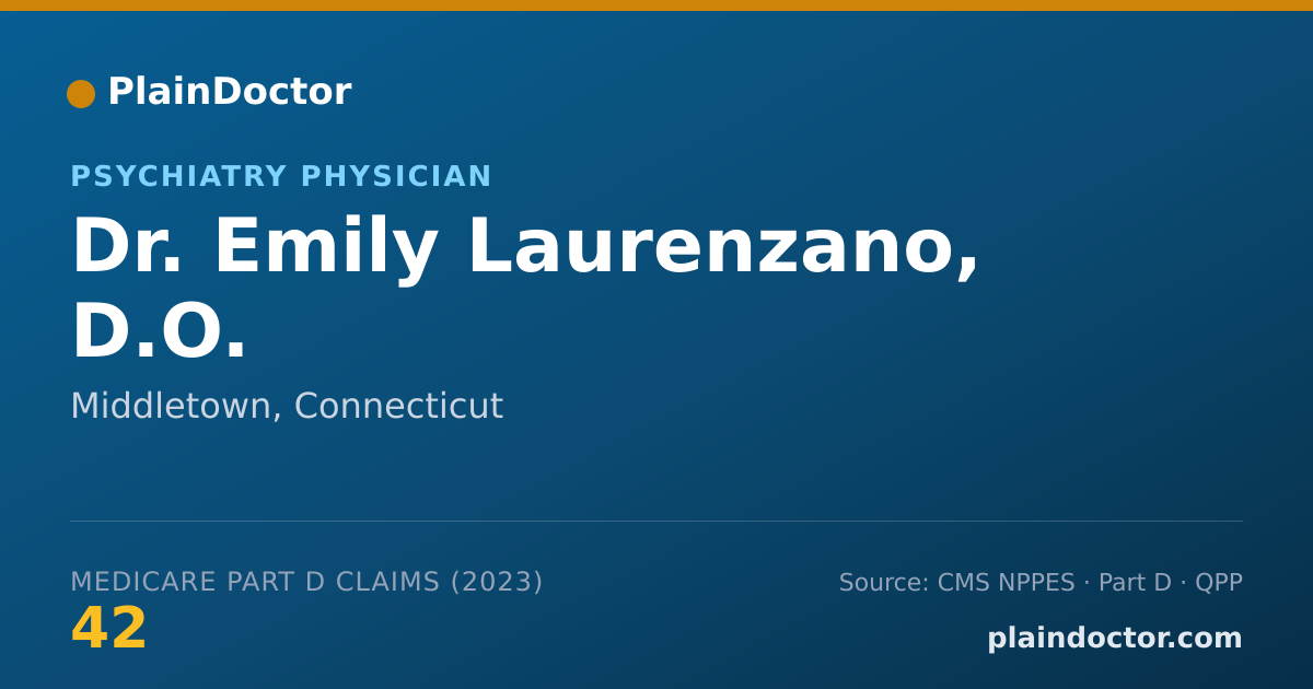 Shareable card for Emily Laurenzano, D.O. - Psychiatry Physician, Middletown, CT