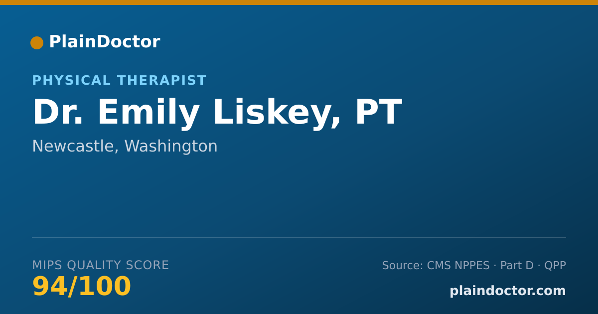 Shareable card for Emily Liskey, PT - Physical Therapist, Newcastle, WA