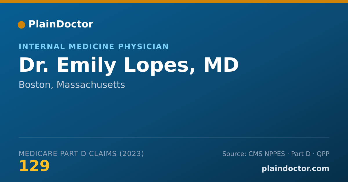 Shareable card for Emily Lopes, MD - Internal Medicine Physician, Boston, MA