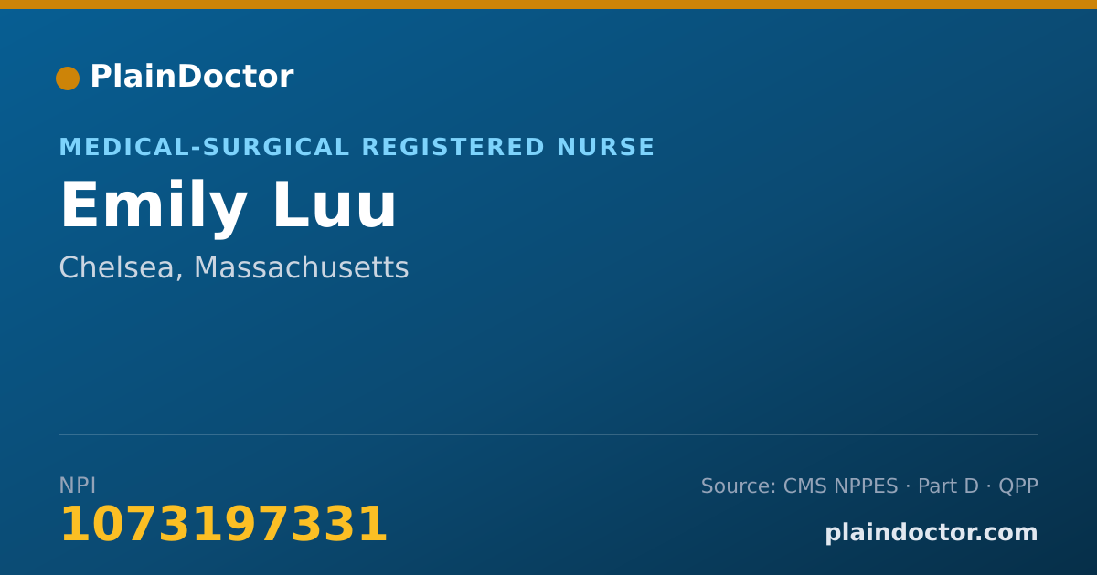 Shareable card for Emily Luu - Medical-Surgical Registered Nurse, Chelsea, MA