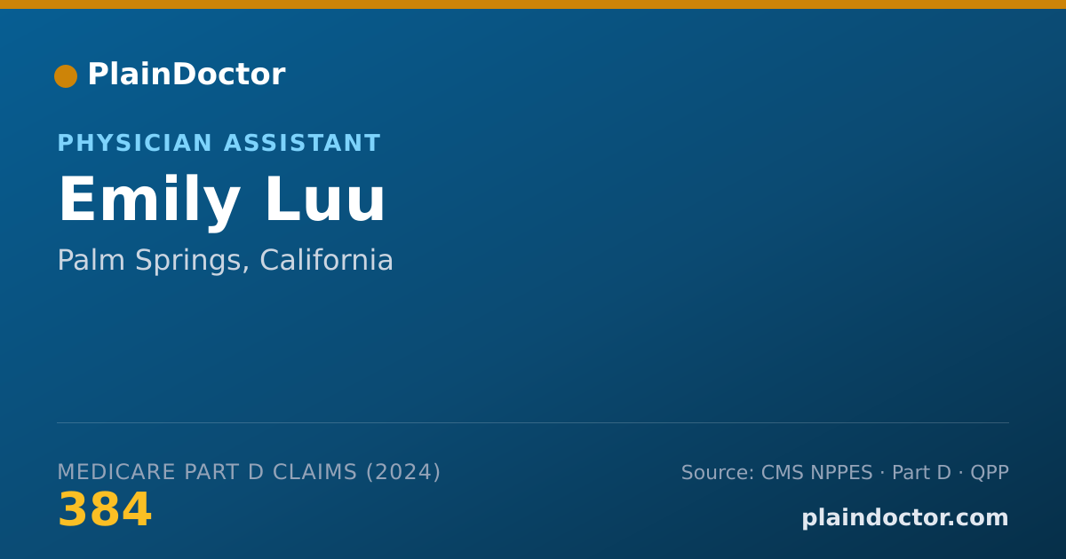 Shareable card for Emily Luu - Physician Assistant, Palm Springs, CA