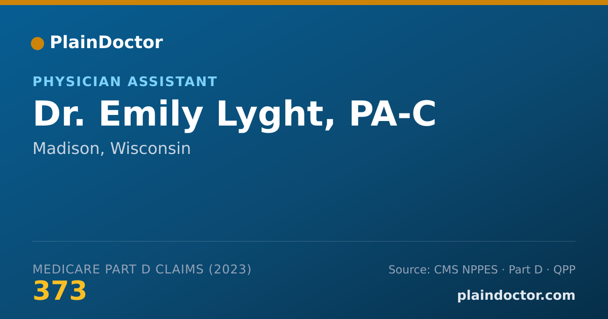 Shareable card for Emily Lyght, PA-C - Physician Assistant, Madison, WI