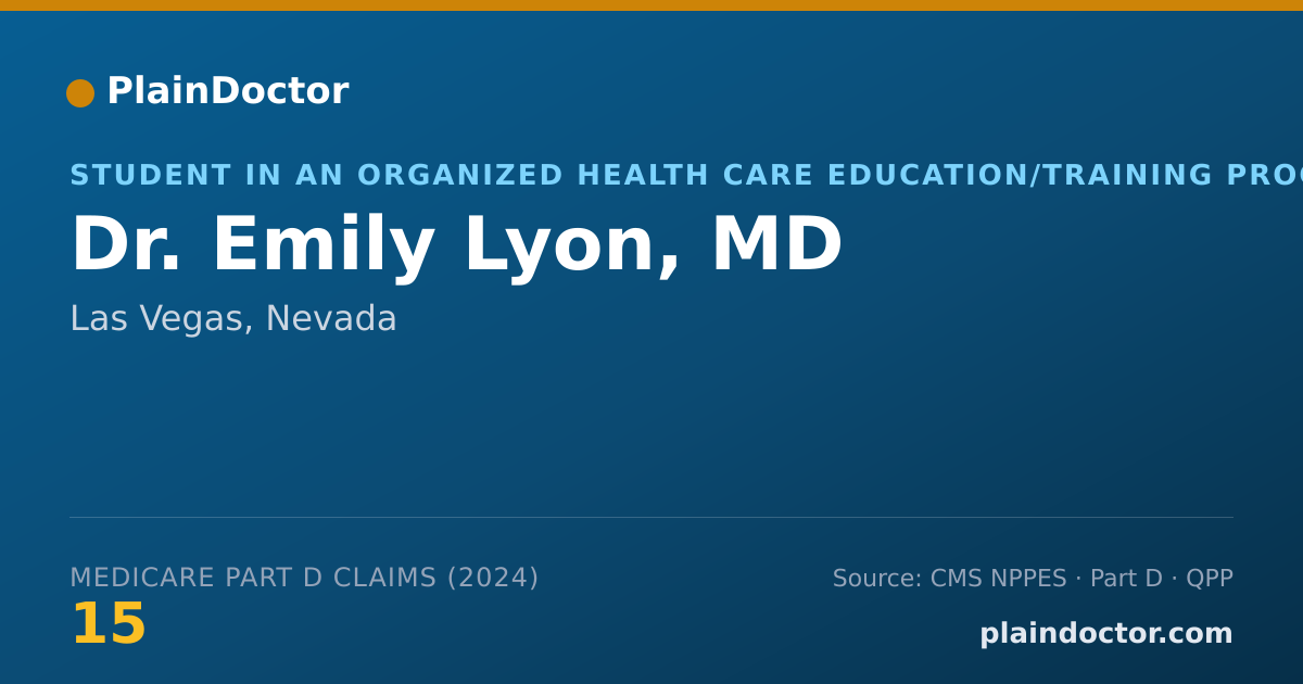 Shareable card for Emily Lyon, MD - Student in an Organized Health Care Education/Training Program, Las Vegas, NV