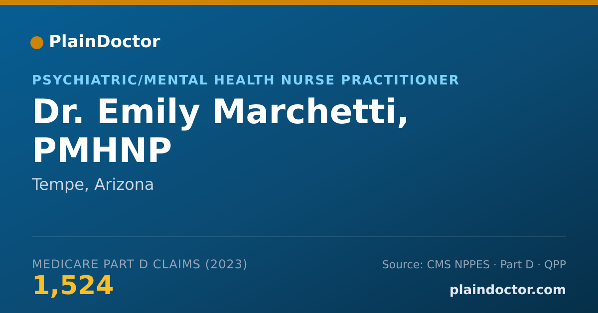 Shareable card for Emily Marchetti, PMHNP - Psychiatric/Mental Health Nurse Practitioner, Tempe, AZ