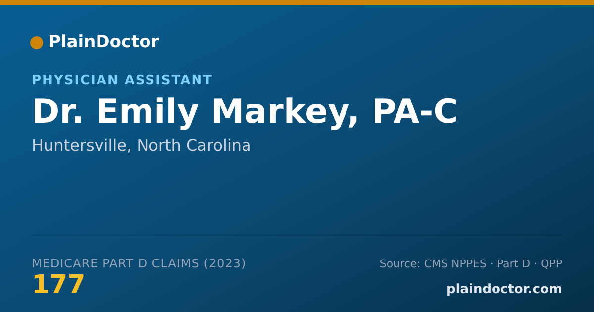 Shareable card for Emily Markey, PA-C - Physician Assistant, Huntersville, NC