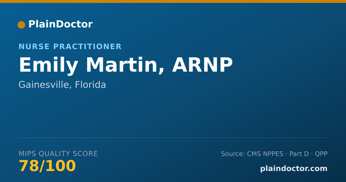 Shareable card for Emily Martin, ARNP - Nurse Practitioner, Gainesville, FL