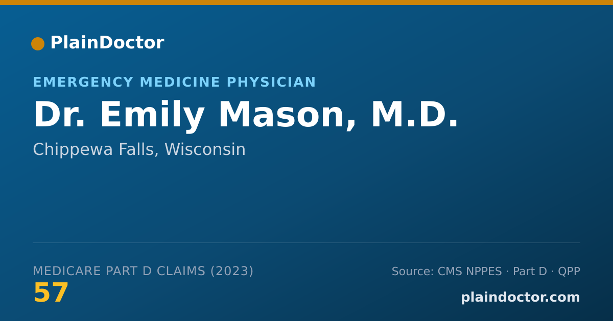 Shareable card for Emily Mason, M.D. - Emergency Medicine Physician, Chippewa Falls, WI
