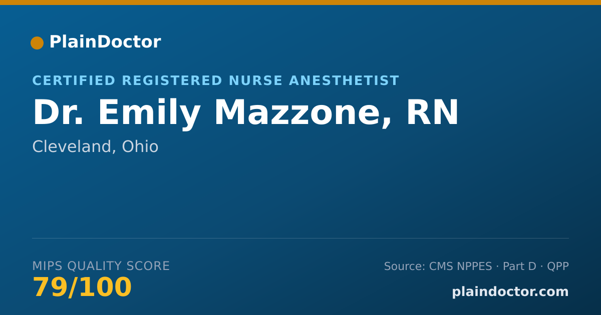 Shareable card for Emily Mazzone, RN - Certified Registered Nurse Anesthetist, Cleveland, OH