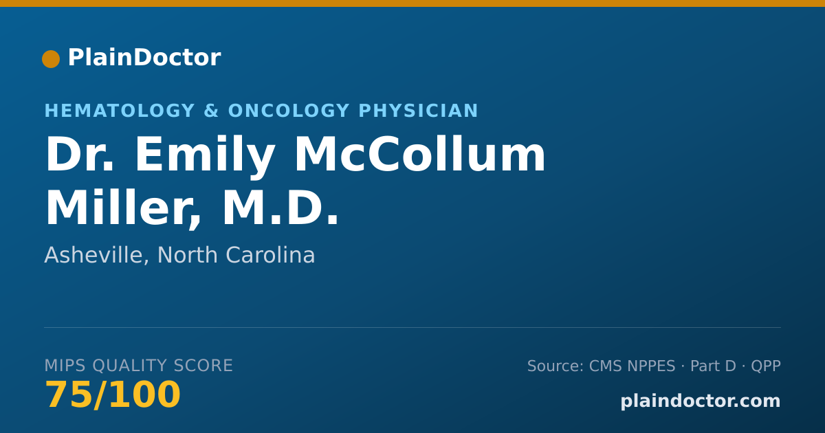 Shareable card for Emily McCollum Miller, M.D. - Hematology & Oncology Physician, Asheville, NC