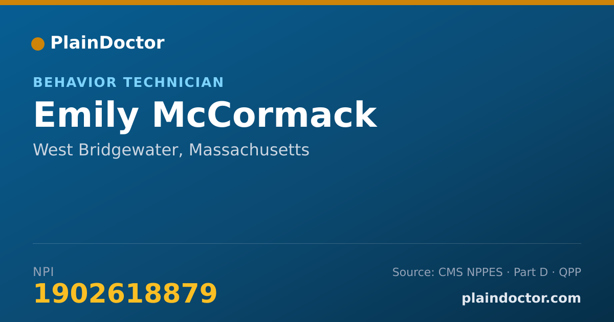 Shareable card for Emily McCormack - Behavior Technician, West Bridgewater, MA