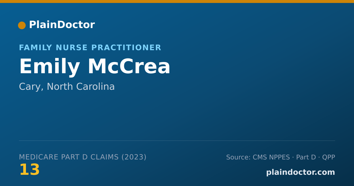 Shareable card for Emily McCrea - Family Nurse Practitioner, Cary, NC