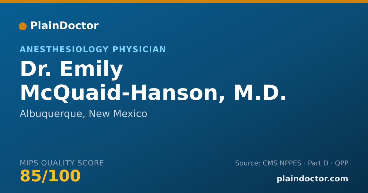 Shareable card for Emily McQuaid-Hanson, M.D. - Anesthesiology Physician, Albuquerque, NM