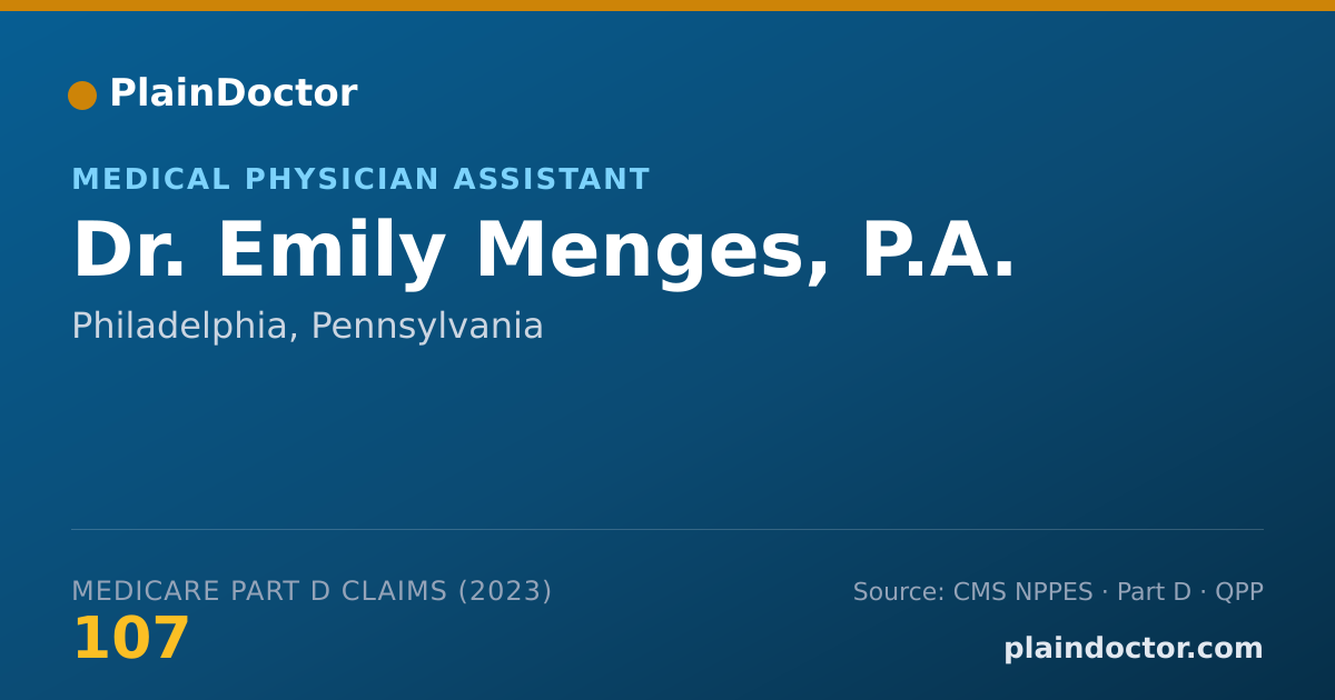 Shareable card for Emily Menges, P.A. - Medical Physician Assistant, Philadelphia, PA