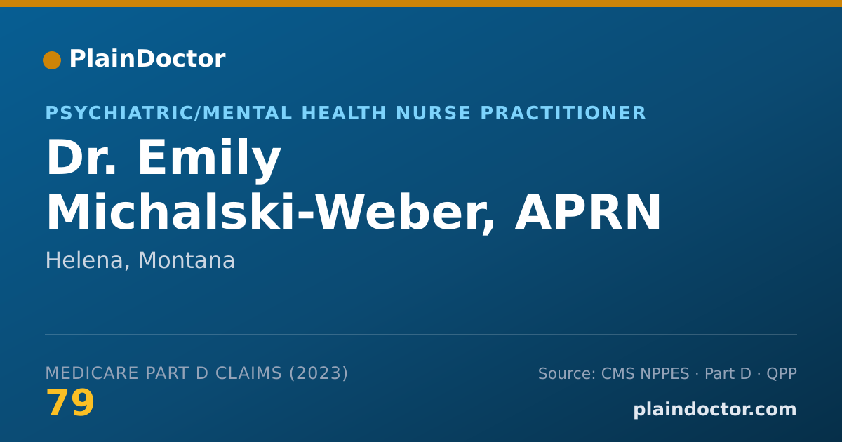 Shareable card for Emily Michalski-Weber, APRN - Psychiatric/Mental Health Nurse Practitioner, Helena, MT