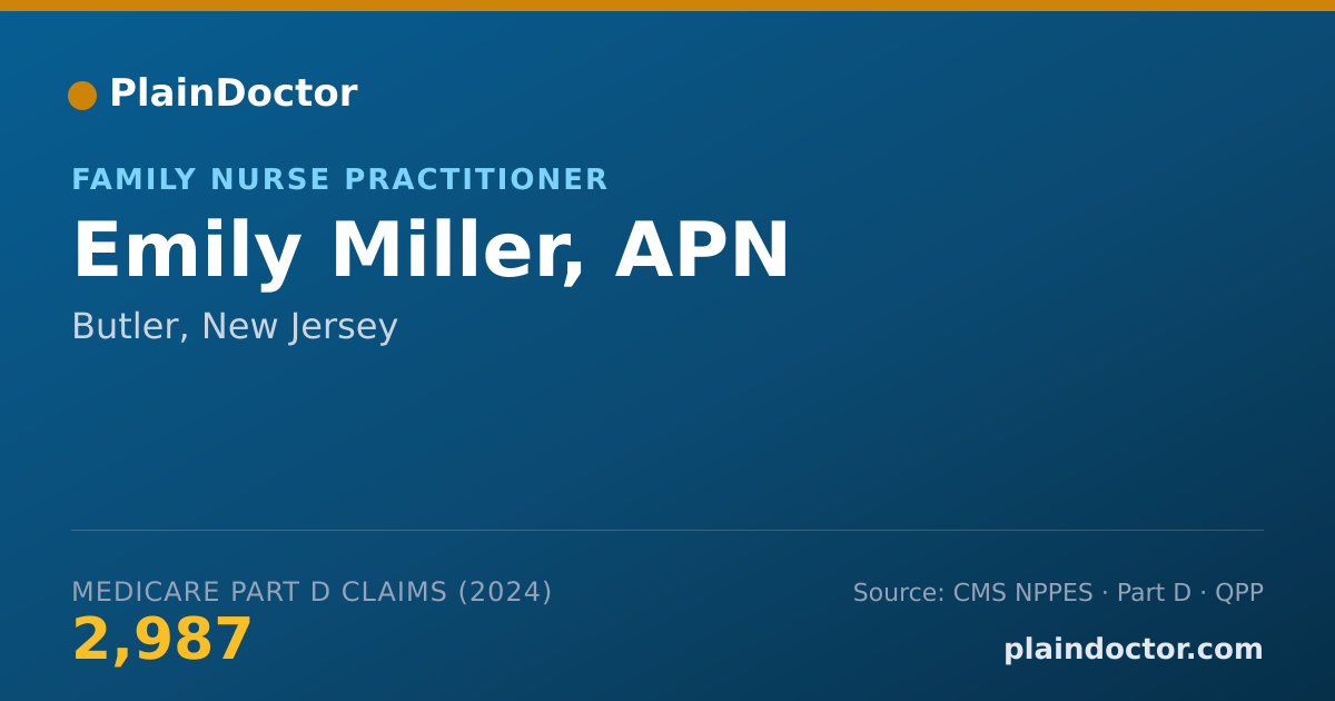 Shareable card for Emily Miller, APN - Family Nurse Practitioner, Butler, NJ