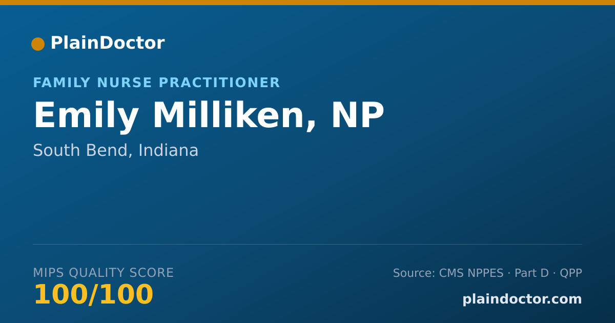 Shareable card for Emily Milliken, NP - Family Nurse Practitioner, South Bend, IN