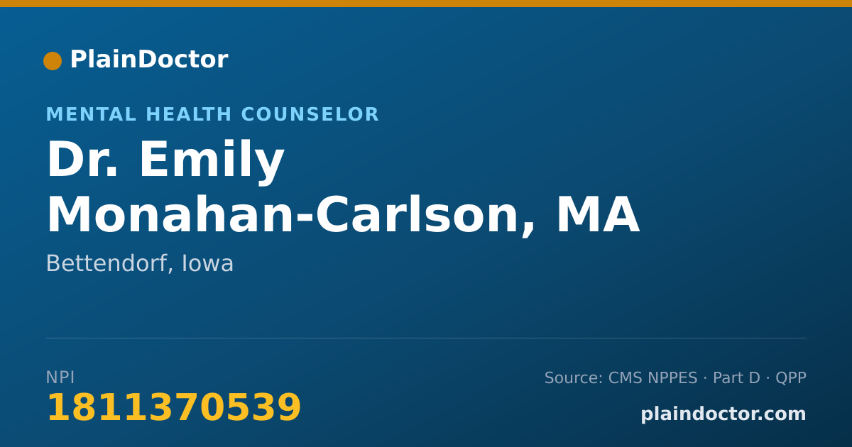 Shareable card for Emily Monahan-Carlson, MA LMHC, NCC - Mental Health Counselor, Bettendorf, IA