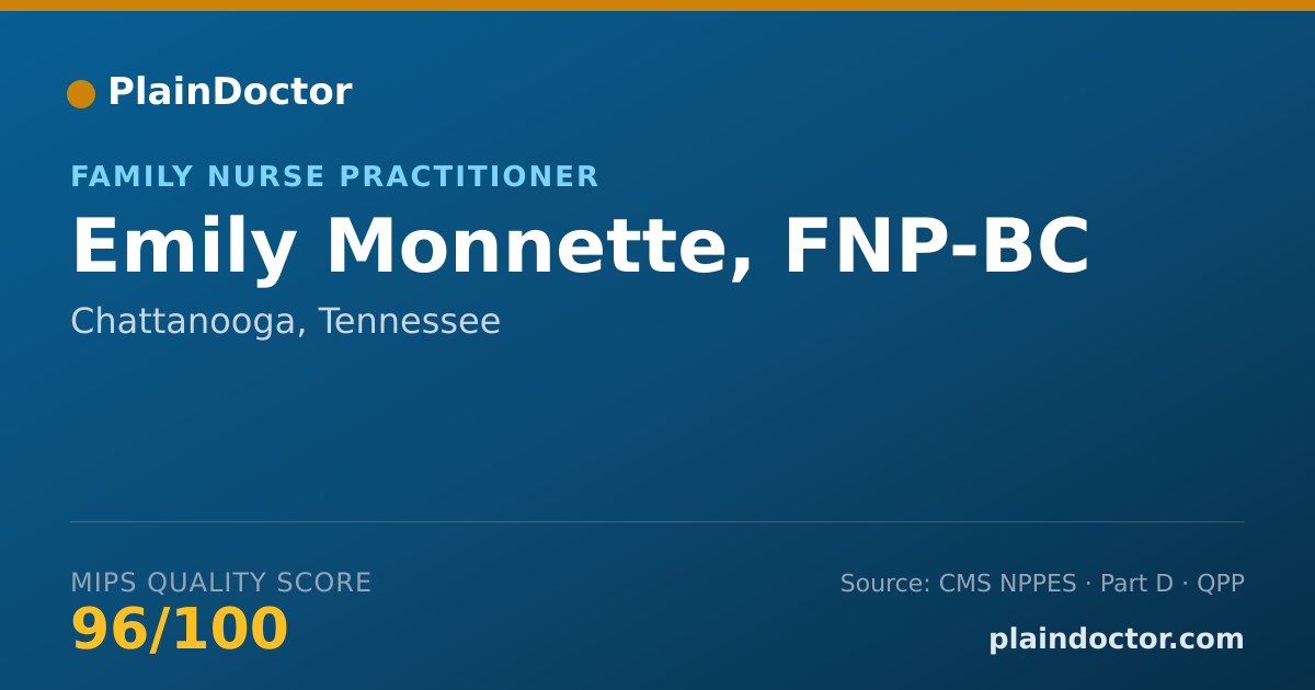 Shareable card for Emily Monnette, FNP-BC - Family Nurse Practitioner, Chattanooga, TN