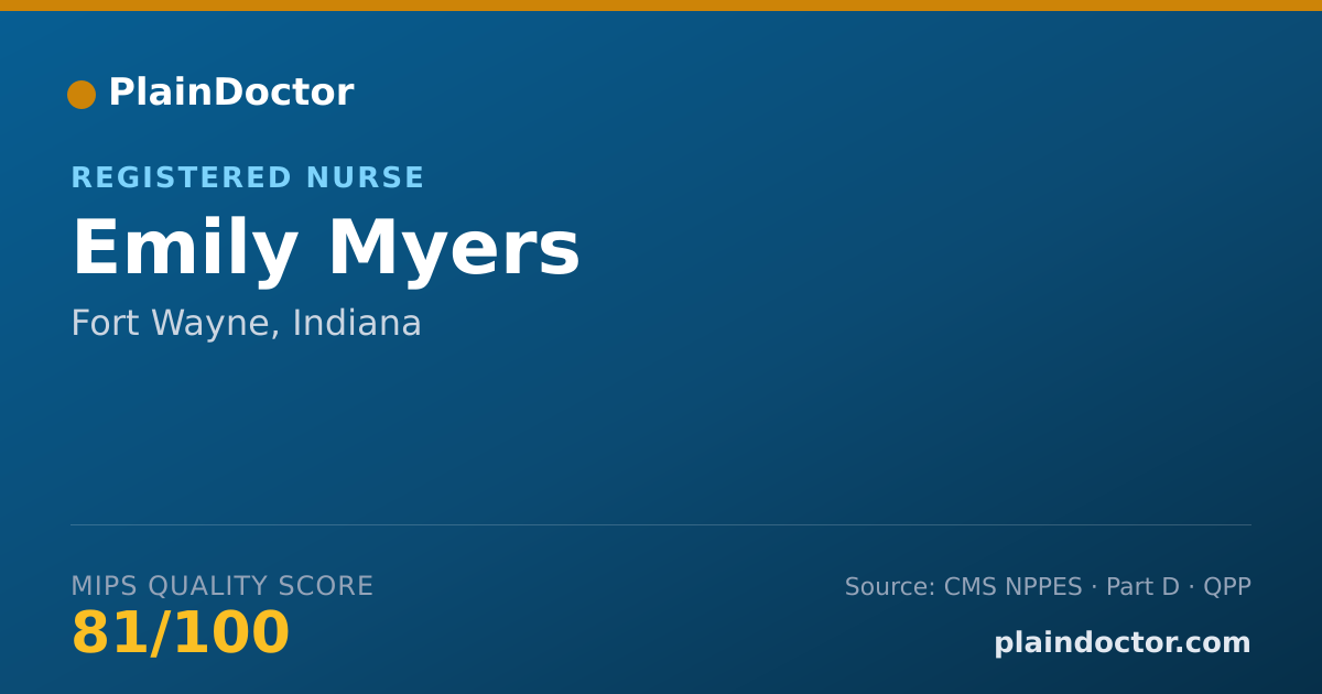 Shareable card for Emily Myers - Registered Nurse, Fort Wayne, IN