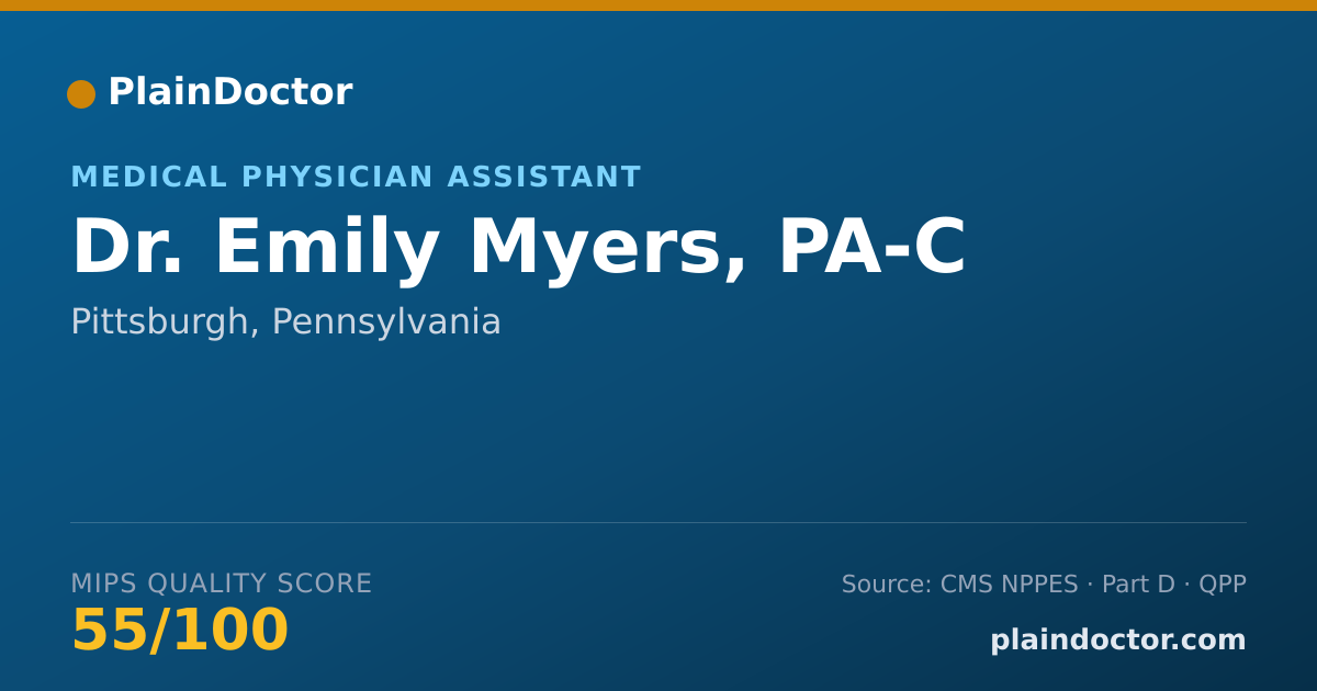 Shareable card for Emily Myers, PA-C - Medical Physician Assistant, Pittsburgh, PA