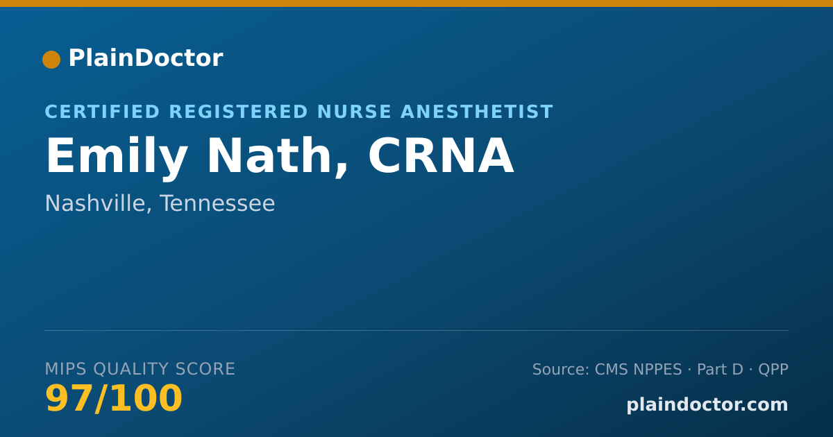 Shareable card for Emily Nath, CRNA - Certified Registered Nurse Anesthetist, Nashville, TN