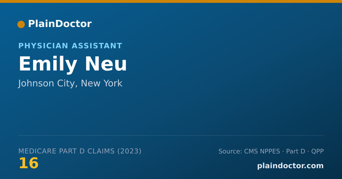 Shareable card for Emily Neu - Physician Assistant, Johnson City, NY
