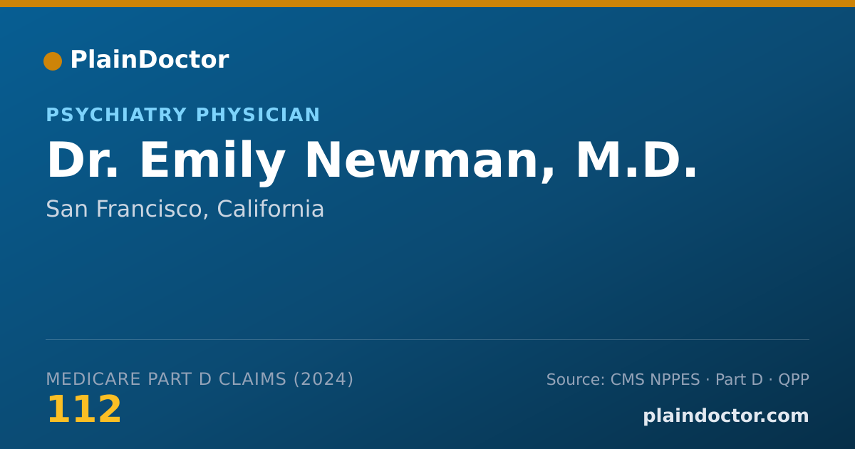 Shareable card for Emily Newman, M.D. - Psychiatry Physician, San Francisco, CA