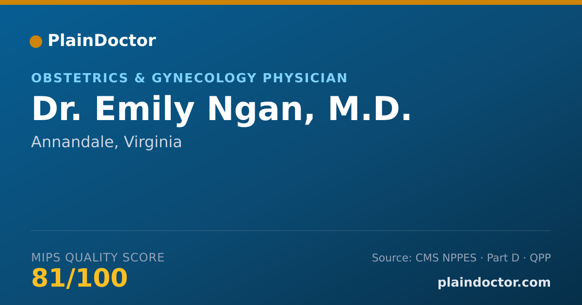 Shareable card for Emily Ngan, M.D. - Obstetrics & Gynecology Physician, Annandale, VA