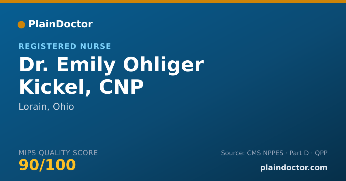Shareable card for Emily Ohliger Kickel, CNP - Registered Nurse, Lorain, OH